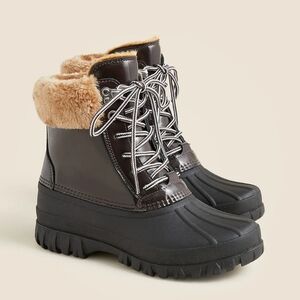 J. Crew Perfect Winter boots in leather & sherpa -